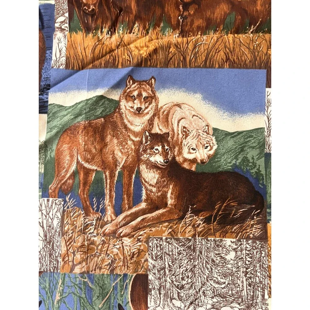 Vtg VIP Cranston Wildlife Cotton Quilting Fabric 44